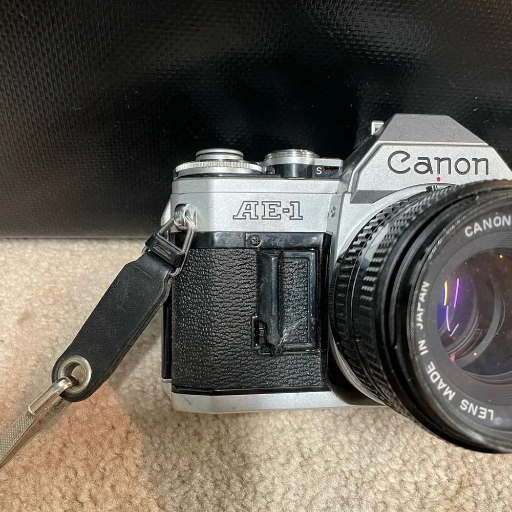 Canon AE-1 with accessories